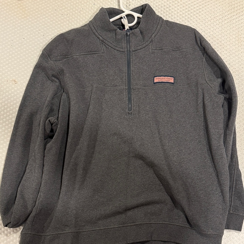 Vineyard Vines Charcoal Zip-Up Sweater